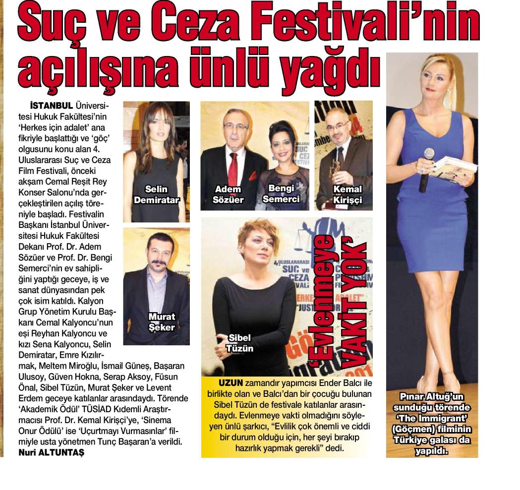 Suç ve Ceza Film Festivali'nin açılışına ünlü yağdı - HABERTÜRK MAGAZİN 08.11.2014