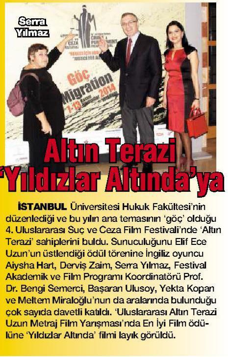 Altın Terazi 'Yıldızlar Altında'ya - HABERTÜRK MAGAZİN  13.11.2014
