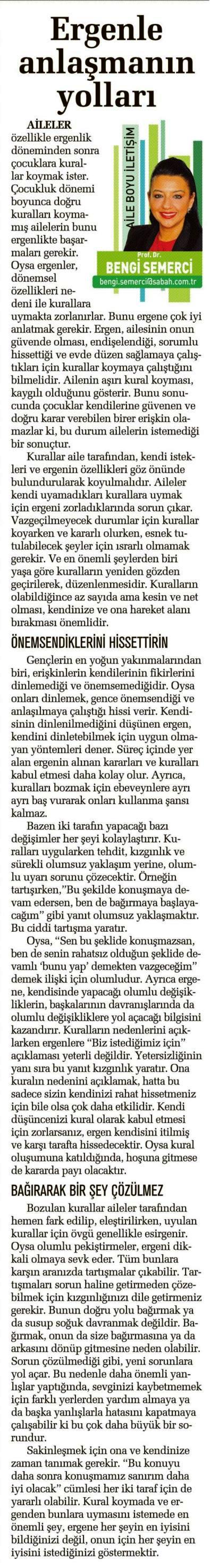 Ergenle Anlaşmanın Yolları - SABAH CUMARTESİ 19.04.2014